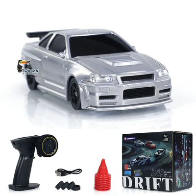 1/43 Scale RTR RC Drift Race Car Gyro 4WD Ready to Go Mini Car Toy High-Speed Vehicle Painted Finished Model Toys for Boys Gifts